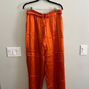 Raquel Allegra orange silk pants